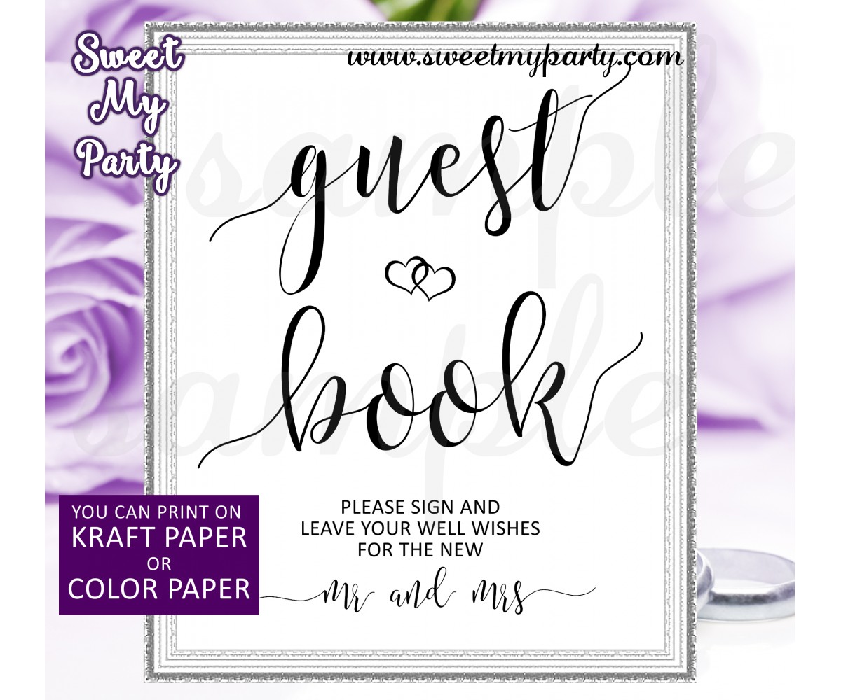 Wedding Guest Book Sign,Wedding Reception Sign,(021w)